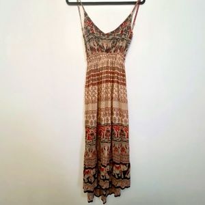 RAGA Backless Boho Midi-Maxi Dress Size S - NWOT